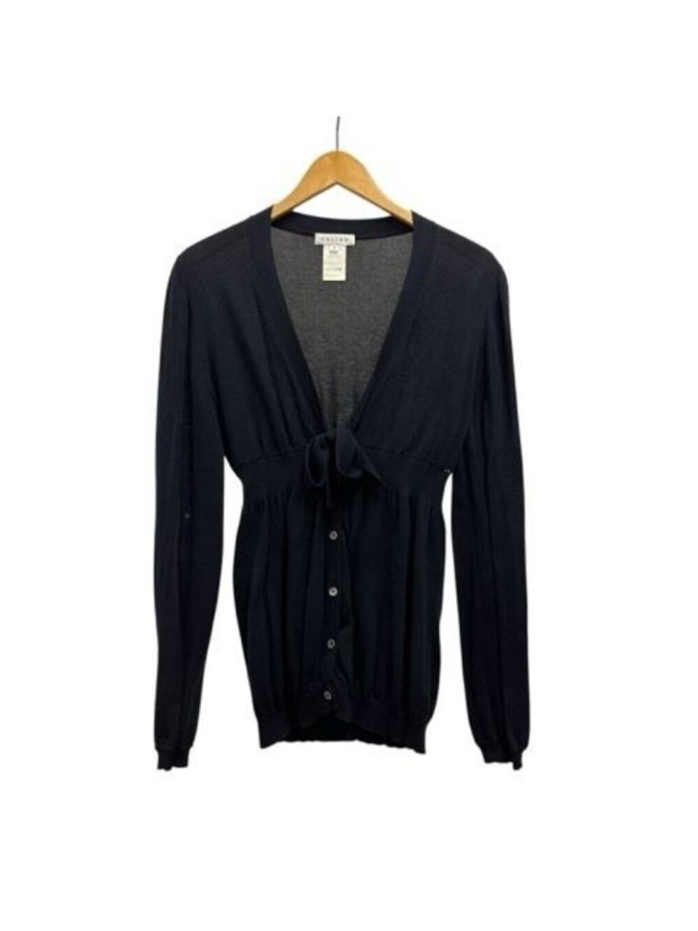Celine Cardigan Long Sleeve Neck Cotton 2 M Navy